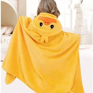 1pc Cartoon Hooded Toddler Bath Towel, Baby Bathrobe, Perfect For Bathroom, Bedroom, Beach Or Home Use Little Yellow Duck