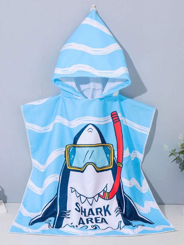 QYeah 1pc Cartoon Hooded Beach Towel, Adorable Octopus Mermaid Printed Wearable Bath Towel For Kids, Absorbent & Quick-Drying Bathrobe, Suitable For Beach Bathing Showering Outdoor Camping Travel Swimming Pool Party, Ideal Beach Essentials Multicolor